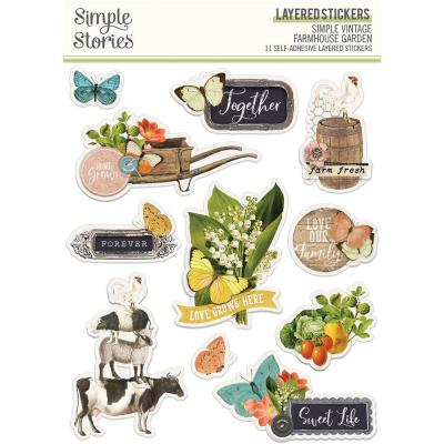 Simple Stories Simple Vintage Farmhouse Garden - Layered Stickers